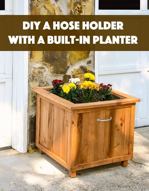 Diy Pallet Wood Hose Holder with Planter
