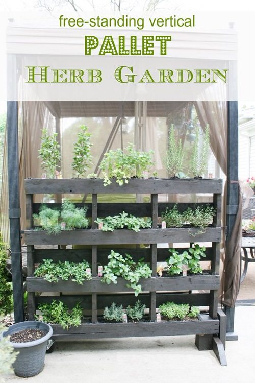 Diy Free Standing Pallet Herb Garden