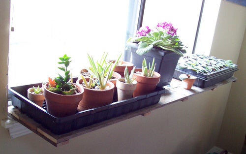 Pallet Wood Window Sill Plant Shelf