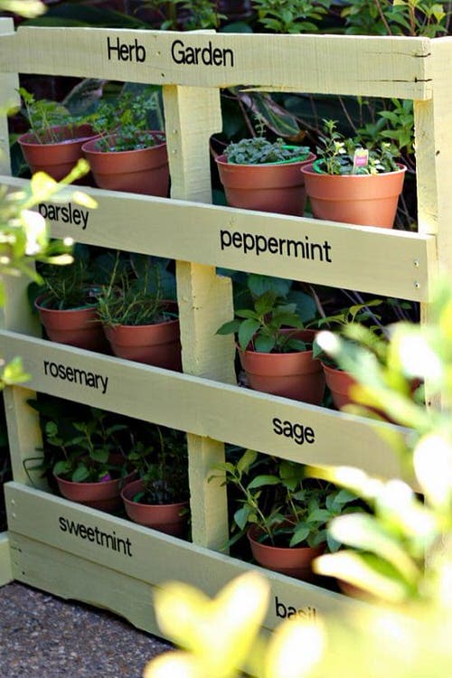 Diy Wooden Pallet Vertical Herb Garden